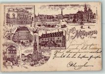 68100 Mulhouse - Theater Rhein Rhone Kanal Pariser Laden Teufelsturm Rathaus Kirche