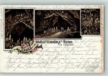 W7920 Hürben Gruss aus - Charlottenhöhle , Gebr. Metz 4094 AK Tropfsteinhöhle 1899 Lithographie