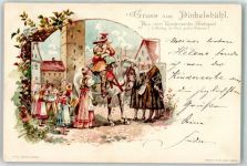 W8804 Dinkelsbühl Kinderzeche Festzug Reiter Uniform sign Meier Privatganzsache 1899 Lithographie / Künstlerkarte