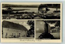 16775 O1431 Linde b Gransee - Linde See Kriegerdenkmal Gasthaus zum Erbbraukrug Terrasse Löwenberg Mark
