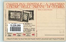 Lotteria Promossa Dalle Opere Nazionali WK I Lotterie auf AK 1918 Künstlerkarte