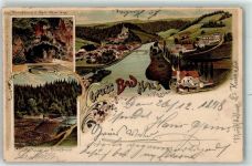 94163 W8391 Hals 1898 Lithographie Durchbruch Trieftspeer Ilz Ilzbrücke