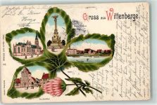 19322 O2900 Wittenberge , Prignitz 1905 Lithographie Efeu Ev. Kirche Kriegerdenkmal Hafen Steintor