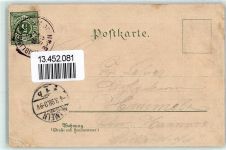 71332 W7050 Waiblingen , Rems 1898 Gebrauchsspuren Rathaus Michaelskirche Lithographie