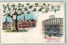 60308 W6000 Frankfurt am Main Gebrauchsspuren Waren- und Möbelhaus Ittmann Wappenbaum Pauls-Kirche Römer Lithographie
