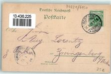 74821 W6950 Mosbach , Baden 1898 Lithographie Palmsches Haus mit Kirche Gewerbeschule Kriegerdenkmal Rathaus