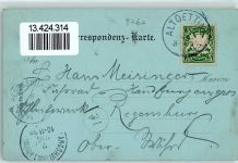 84503 W8262 Altötting 1899 Lithographie / Mondschein Kirche