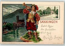79713 W7880 Bad Säckingen 1903 Künstlerkarte Gasthaus zum Schützen sign. H. Wahsmath