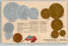 Münzcollage Flagge Motiv USA Prägedruck