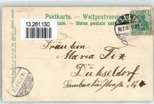 55422 W6533 Bacharach 1902 Lithographie Vogelschau Rheinverlauf Rheinstein Ruine Ehrenfels Bacharach Wernerkapelle