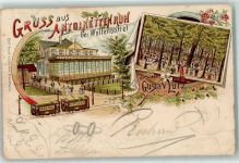 38300 W3340 Wolfenbüttel , Niedersachs 1898 Lithographie Lustschloss Antoinettenruh Straßenbahn