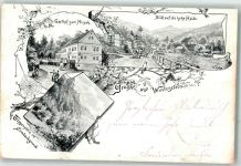 99891 O5801 Winterstein , Thüringerw 1896 Lithographie / Künstlerkarte Hohe Heide Treppenstein Gasthaus zum Hirsch sign. Anton