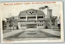 W8500 Nürnberg Bayerische Jubiläums-Landes-Ausstellung 1906 Maschinenhalle Off. Postkarte Nr 45 Privatganzsache
