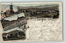 Ceska Lipa Böhmisch Leipa Lithographie Kronprinzessin Stefanie-Turm Marktplatz Spitzberg