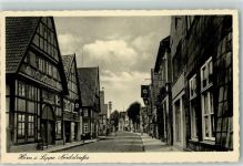 W4934 Horn-Bad Meinberg Nordstraße Hakenkreuzfahne AK WK II Stadt mit Hakenkreuz