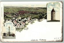 71229 W7250 Leonberg , Württ 1897 Lithographie Marktbrunnen Engelberg