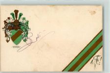 W8000 München Ort handschriftlich Studentenwappen 1913 Lithographie