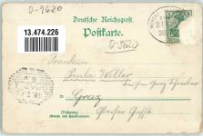 08412 O9620 Werdau , Sachs 1902 Gebrauchsspuren Gruss von Haltestelle Bauernsteig Försterei Eisenbahn Lok Blumen Lithographie Bahnpost Werdau