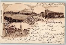 95478 W8584 Kemnath 1898 Lithographie Stadtwappen Lichtenhof mit Anzenstein