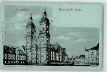 St. Gallen S. Gallo Domkirche HGL 1900 Mondschein