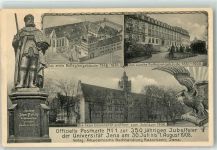 O6900 Jena 350 jährige Jubelfeier der Universität 1908 Kurfürst Johann Friedrich Der Grossmütige von Sachsen Off. Postkarte Nr 1 Eule