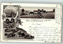 94065 W8392 Oberfrauenwald 1898 Gebrauchsspuren Wollaberg Reitmühle Gasthaus Koff Lithographie