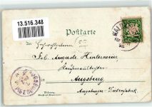 94065 W8392 Oberfrauenwald 1898 Gebrauchsspuren Wollaberg Reitmühle Gasthaus Koff Lithographie