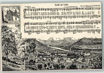 97816 W8770 Lohr a. Main Lithographie Lied an Lohr Noten Kapelle St. Valentin