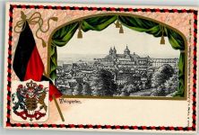 88250 W7987 Weingarten , Württ Prägedruck Passepartout Wappen Fahne Kloster Weingarten
