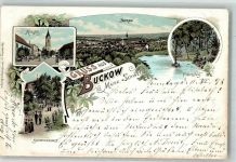 15377 O1276 Buckow , Märkische Schweiz 1898 Lithographie Marktplatz Schweizerhaus Poetensteig