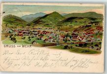 79664 W7867 Wehr , Baden Gebrauchsspuren Wehr Lithographie