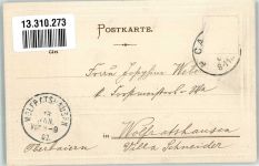 75365 W7260 Calw 1902 Prägedruck Passepartout Untere Stadt Nagold Rehbock Rebhuhn