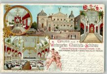 09111 O9000 Schönau 1897 Lithographie Gasthaus Wintergarten Engel