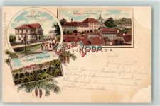 06456 O4321 Roda b Aschersleben, Sachs-Anh 1901 Lithographie Pension Schützenhaus Schloß Schule
