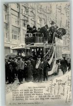 10115 W1000 Berlin, unsortiert 1907 Foto AK Berlin im Schnee Doppeldeckerbus Liedmelodie Henkeltöpfchen