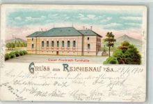 Reichenau i. Sachsen Bogatynia 1900 Lithographie Oscar Preibisch-Turnhalle