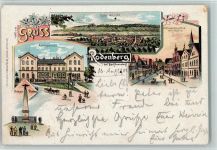 31552 W3054 Rodenberg , Deister 1900 Lithographie Gruss aus - Amtsgericht, Kriegerdenkmal, Straße AK