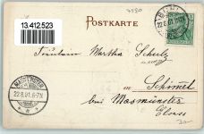 77815 W7580 Bühl , Baden 1901 Lithographie / Prägedruck Passepartout Jagd Auerhahn Hase Hund Jagdhorn Alt Windeck