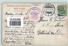 Breslau Wroclaw 1911 Lithographie Margueritentag Tracht Korb Margerithen