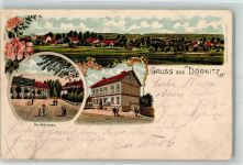 39291 O3271 Dörnitz 1904 Gebrauchsspuren Dorfstraße Geschäftshaus Lithographie