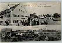 86938 W8913 Schondorf , Ammersee 1912 - Unter-Schondorf Gasthaus Sailer Ammersee Ruderboote