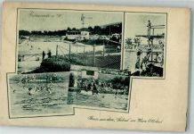 06507 O4305 Gernrode , Harz Foto AK Schwimmbad "Ottobad" Sprungturm