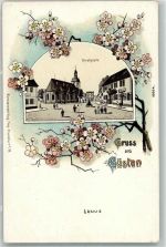 39439 O3256 Güsten , Anh Lithographie Kirchplatz Passepartout
