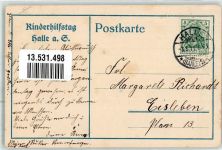 O4002 Halle Saale Kinderhilfstag Blumentag Engel sign. HR v. Volkmann Mond + Sterne Künstler 1911 Künstlerkarte