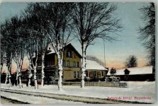 21614 W2150 Buxtehude Foto AK Bahnhofs-Hotel Winter
