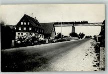 72280 W7295 Aach , Kr Freudenstadt Privatfoto AK Gasthaus zur Sonne Eisenbahnbrücke