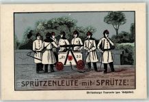 20095 W2000 Hamburg - Sprützenleute mit Sprütze Feuerwehr Weißkittel