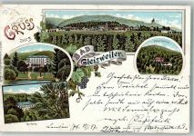 76835 W6741 Gleisweiler 1897 Lithographie Gasthaus Felsenkeller Kurhaus