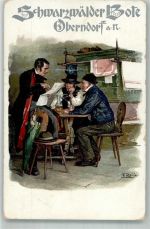 W7238 Oberndorf am Neckar Schwarzwälder Bote sign. Reiss, Fritz Zeitung 1900 Lithographie / Mondschein