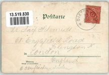 89165 W7905 Dietenheim , Iller Gebrauchsspuren Forsthaus Rathaus Marktplatz Neues Schulhaus Lithographie Oberflächenschaden